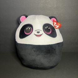 TY Squish a Boos Collection 2022 Bamboo Panda Plush Pillow Beanie Babies 8"