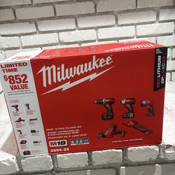 M18 18V Lithium-Ion Cordless Combo Kit (5-Tool) with (2) Batteries, Charger and Tool Bag