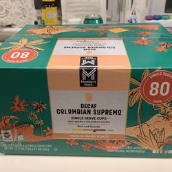 Member's Mark Decaf Medium-Dark Roast Coffee Pods, Colombian Supremo, 80 ct. Includes 80 single-serve cups Smooth rich aroma Mild and delicious Compat