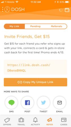 Get cash back and 15 for every person you referred
