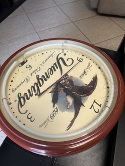 Wall Clock With Electric Lights On Yuengling Eagle 1829