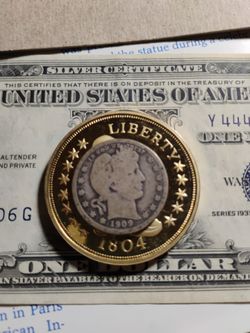1) 1909 Barber Quarter Coin For Sale