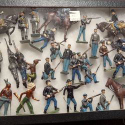 32 Pewter Civil War Soldiers And Indians