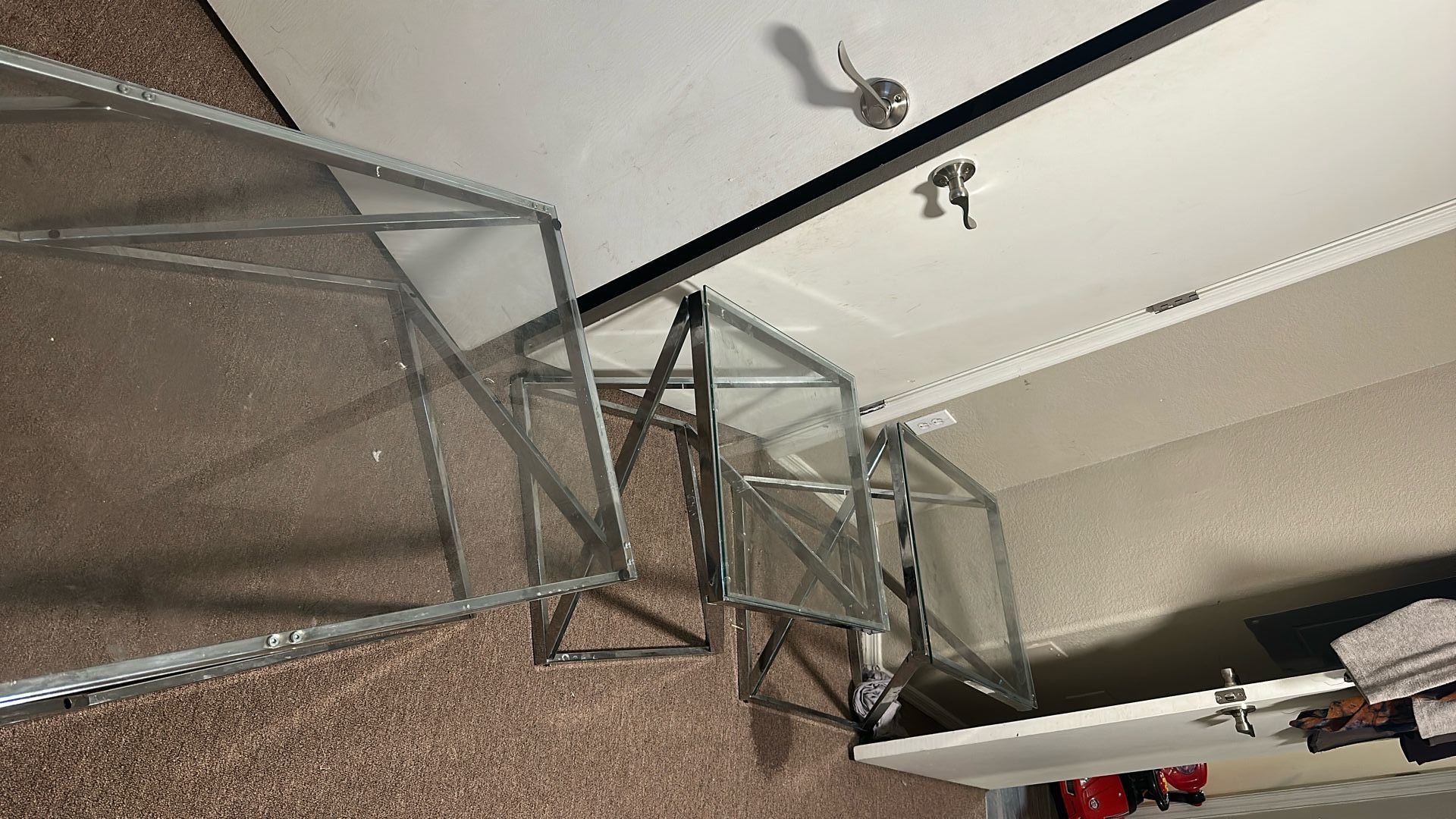 Modern Glass Table Set – 1 Large + 2 Small Tables