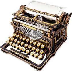 3D Wooden Vintage Typewriter Puzzle, Moving Model LK703B, Functional Simulated Typing, 320 PCS