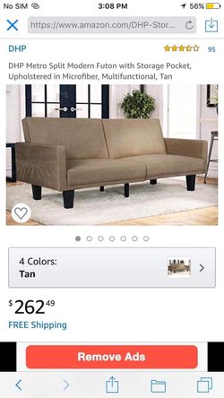 new futon with storage pockets