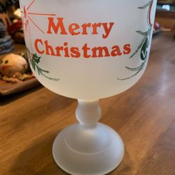 Vintage Tiara Frosted Christmas Goblet