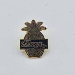 Savannah Georgia Vintage Lapel Pin GA City Established 1733 Landmark Souvenir