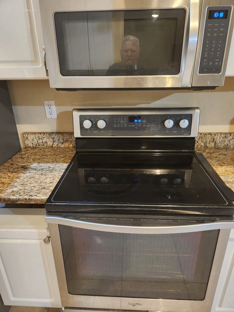 Whirlpool Stove and 3 Cu.  Microwave Oven. 