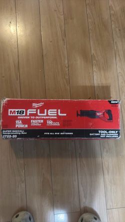 Milwaukee M18 FUEL 18V Lithium-lon Brushless Cordless Super SAWLALL Orbital Reciprocating Saw (Tool-