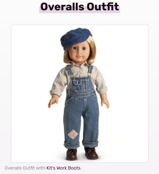American Girl Kit Kittredge Overall Hobo Outfit good condition
