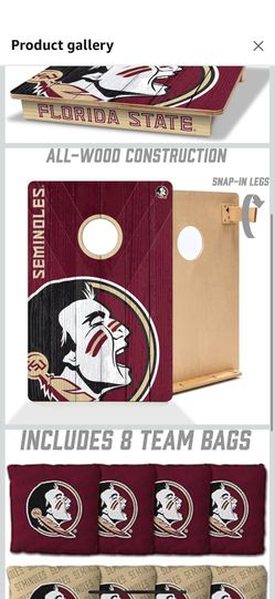 Wooden Corn Hole Game, Florida State Seminoles (Retail $179)