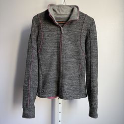 Frauenschuh 100% wool Zip Jacket outdoors Warm Up Pink Trim Gray sz XS