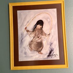 Ted De Grazia ‘Merrily’ Double Matte Frame