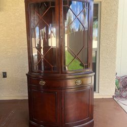 Drexel Corner Cabinet Mahogany 70”