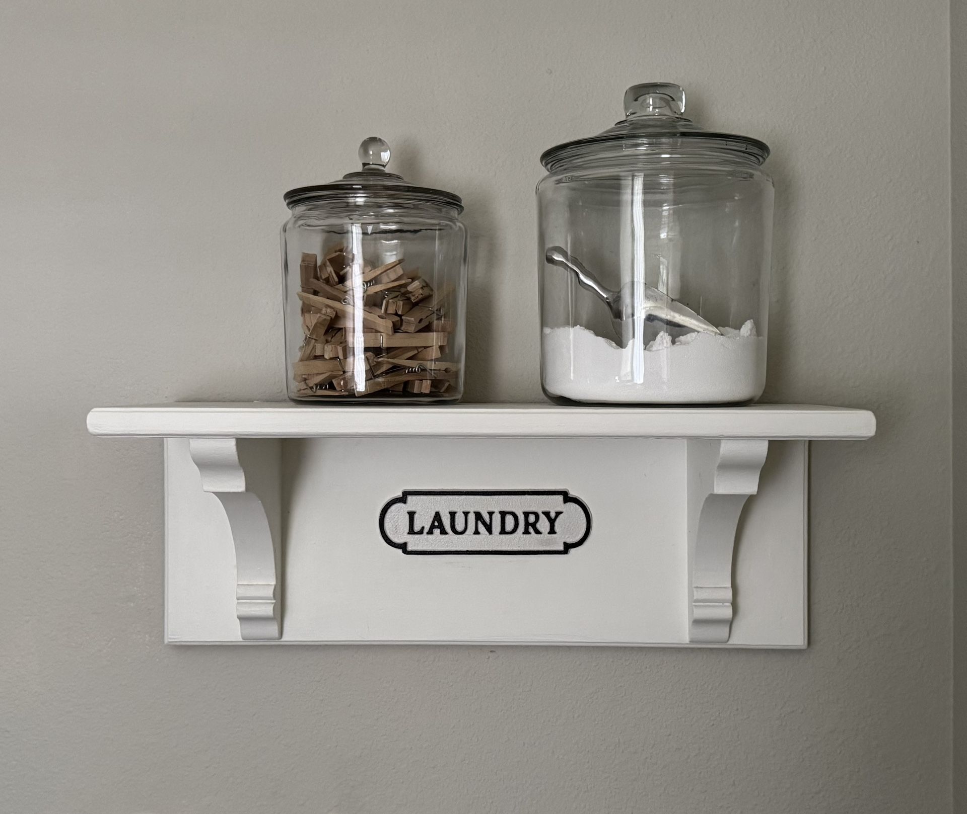 Laundry Shelf With Corbels•French Country Shelf•Farmhouse Shelf•Solid Wood Sturdy, Tight Joints•With Hardware 🔨