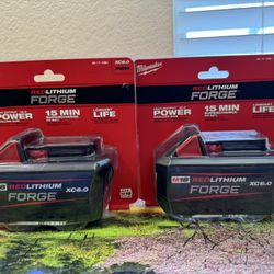 Milwaukee M18 18V 6.0 Ah Lithium-Ion REDLITHIUM FORGE Battery (2-Pack)