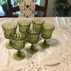 Noritake Perspective Green Sherbet Goblets