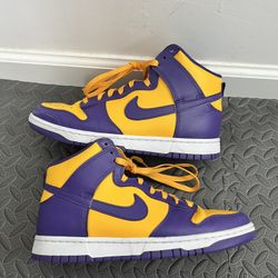 Nike Lakers Dunks High (used But Clean)