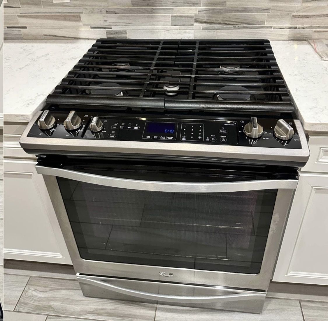 Whirlpool Stainless Steel Slide-In Gas Range with Convection Oven