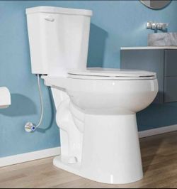 Single Flush Round 17 in. Toilet 2-Piece Toilet in White