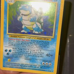 Pokemon Cards Base Set Blastoise No Stage Error