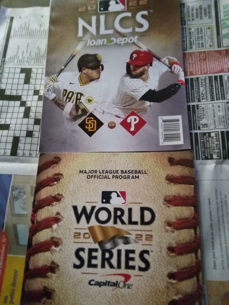 2 diff , Phillies Programs ,World Series,NLCS .