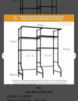 Double Washer Dryer Laundry Shelving Rack