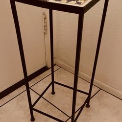 Table Stand  Plant Stand Metal Base Mosaic Tile Top 