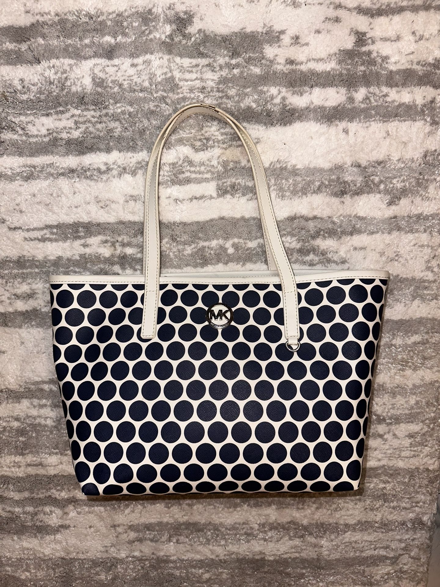 Michael Kors Polka Dot Bag Navy And White