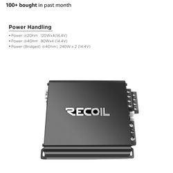 *New In Box* Recoil 4 Channel (550 Watt) Car Amplifier With Bass Knob And Wiring Kit