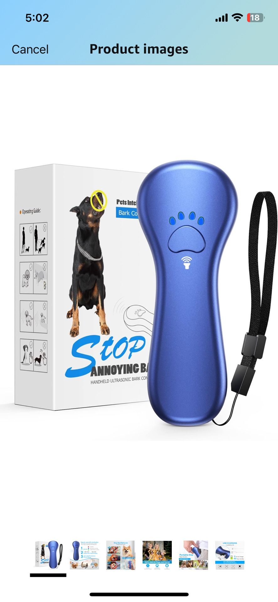 Ahwhg New Anti Barking Device,Dog Barking Control Devices,Rechargeable Ultrasonic Dog Bark Deterrent up to 16.4 Ft Effective Control Range Safe for Hu