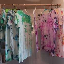 Homemade Tie Dye Shirt With Multiple Sizes And Types