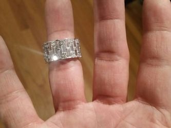 18k white gold plated infinity ring