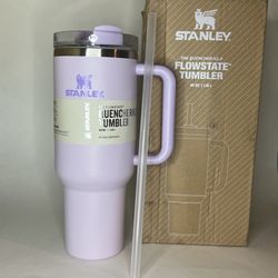 New with Box 40 OZ purple Stainless steel Water Bottle straw cup