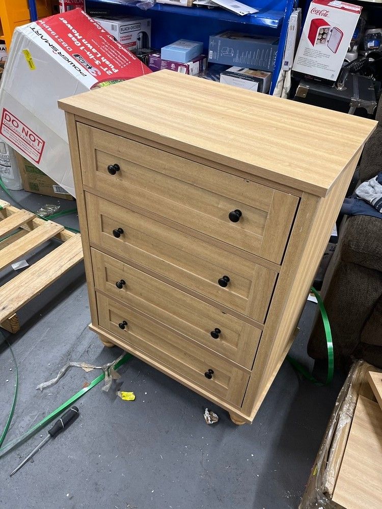 My Texas House Hillcrest Wood 4 Drawer Dresser Nightstand, Light Oak
Light Oak - 4 Drawer