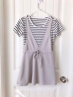Women Striped Tie-Waist Shift Dress