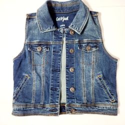 Cat & Jack Girl's Jean Vest Size: 10/12L
