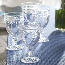 Princess House Marbella Pedestal Footed Glasses - Set/4
