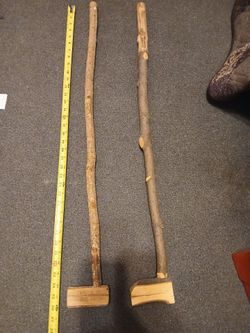 2 Hillbilly Golf Putters Marked Stamped 36 inches Excellent Condition