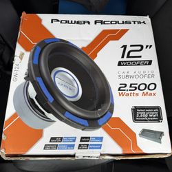 Power Acoustik Gothic Series GW-124 Premium 12" Subwoofer - 2,500 Watt Max, Composite Fiber Rigid Cone (New)