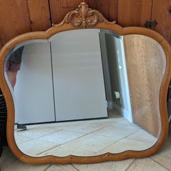 Wood Antique Hanging Mirror 
