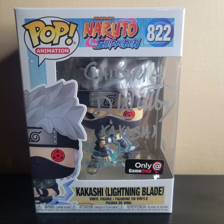 Naruto Shippuden Kakashi Ganestop Exclusive Autographed With JSA Authentication Funko POP
