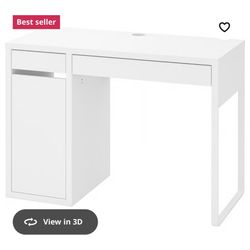 IKEA White Micke Desk w Drawers And Cabinet