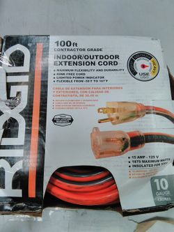 Rigid 100ft Extension Cord 10 Gauge 