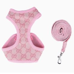 GG Pink Dog Or Cat Harness & Leash Set