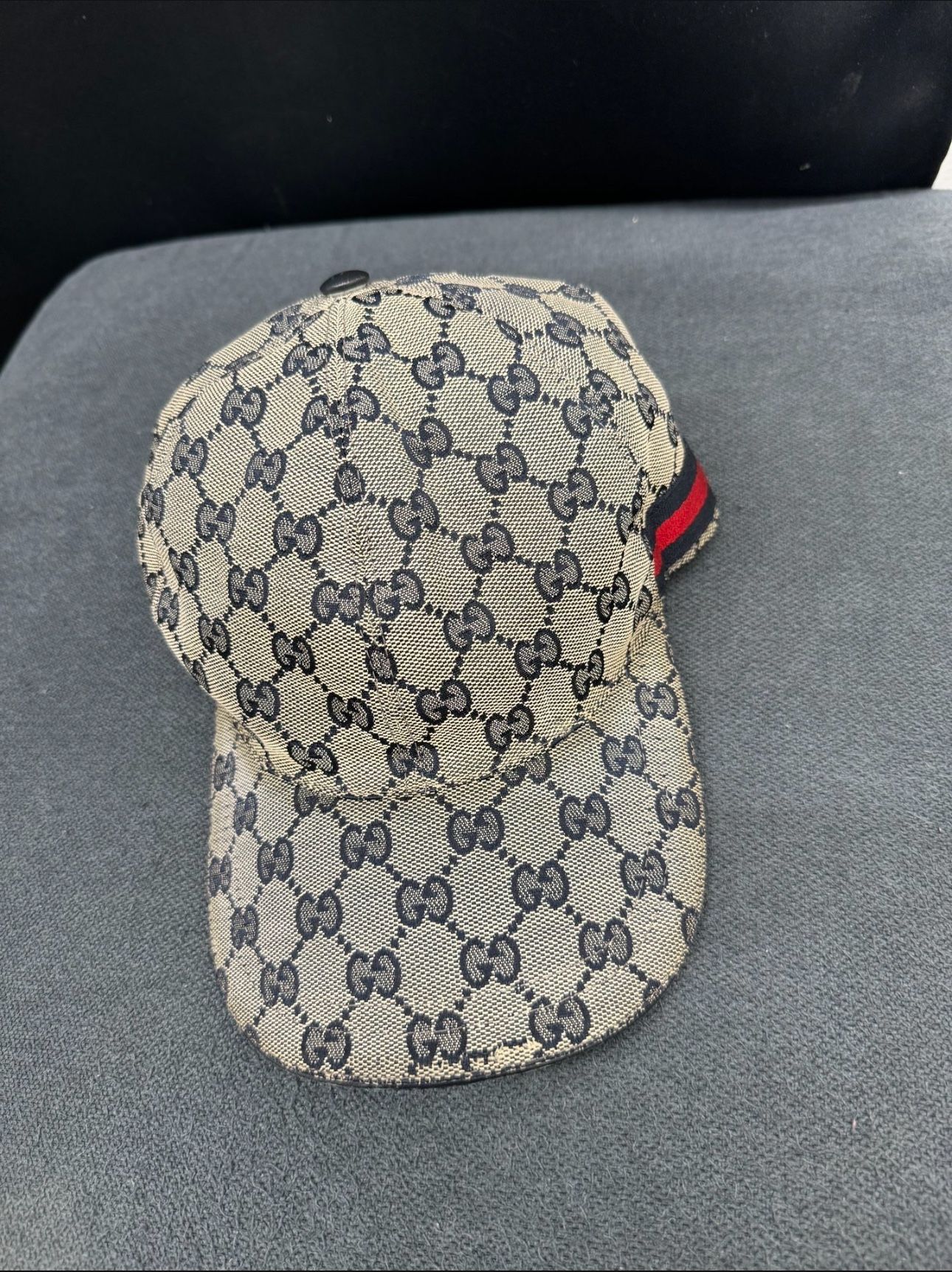 Authentic Gucci Hat Gray/Blue