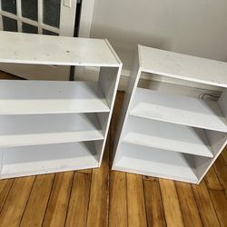 3 Wooden Bookshelves White 
