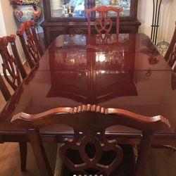Mahogany Dinner Set, Table With 6 Chairs