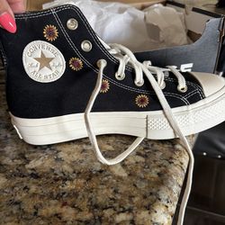 Converse Chuck Taylor All Star Lift High Black Sunflower Women's 9